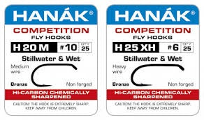 HANAK WET STILLWATER BARBED HOOKS