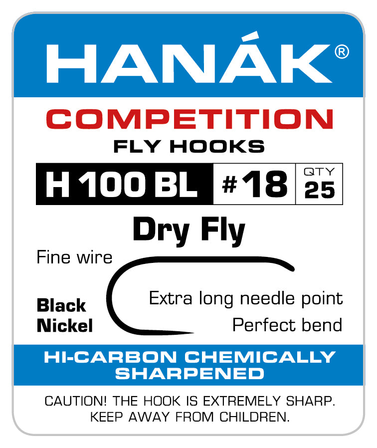 HANAK BARBLESS DRY FLY HOOKS