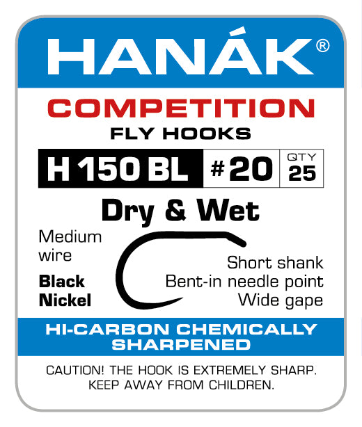HANAK BARBLESS DRY FLY HOOKS
