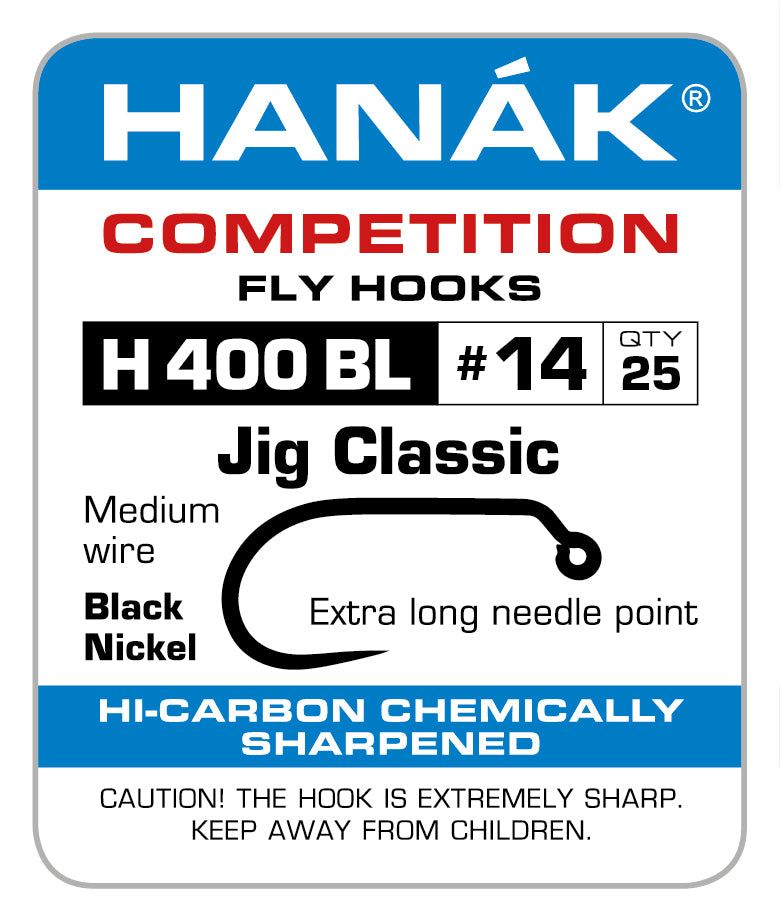 HANAK JIG BARBLESS FLY HOOKS