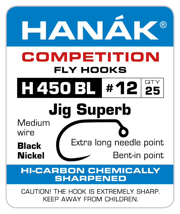 HANAK JIG BARBLESS FLY HOOKS