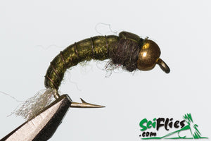 SCI FLIES GOLD BEAD CADDIS OLIVE - 3 PACK