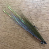Olive & Grey Tigerfish Clouser fly