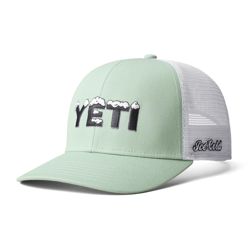 Yeti sky blue trucker hat top