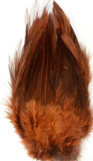 5-7 Black Rooster Hackle Feathers for Crafting, Headpiece, 7.5